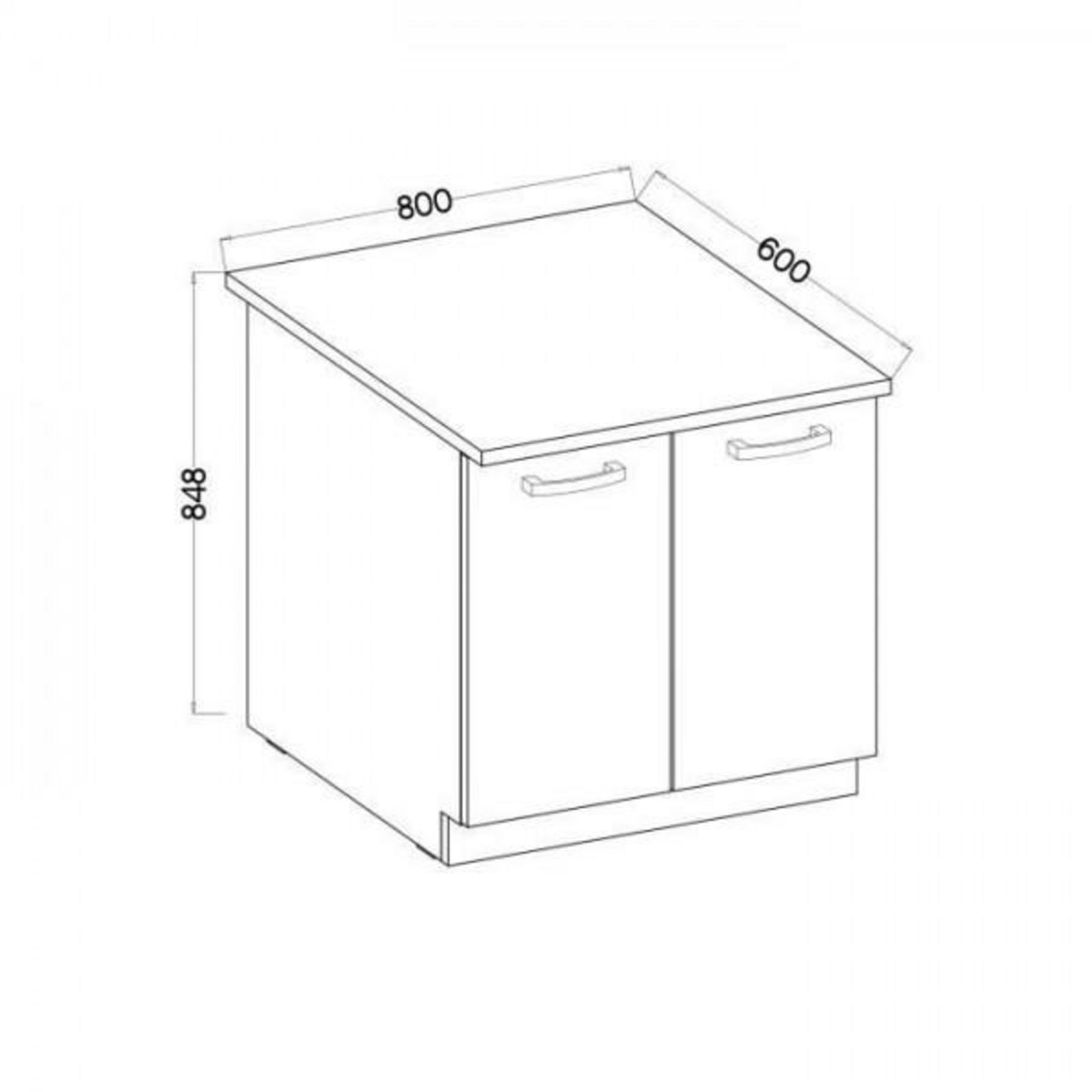 MARKET24 LASSEN Meuble bas de cuisine sous évier L 80 cm - Décor chene clair sonoma