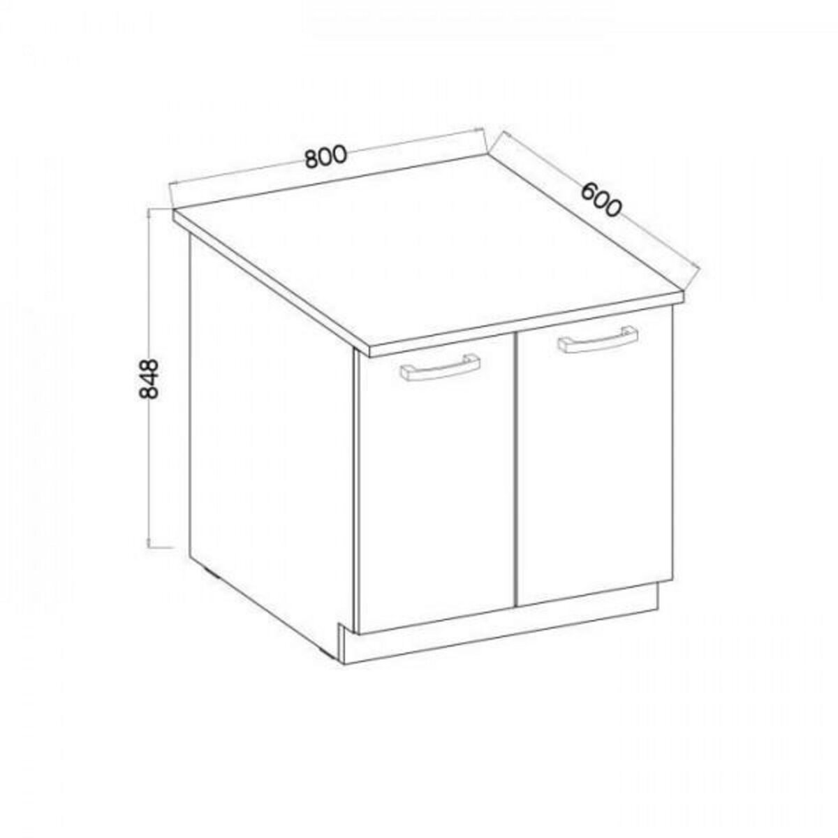 MARKET24 LASSEN Meuble bas de cuisine sous évier L 80 cm - Décor chene clair sonoma