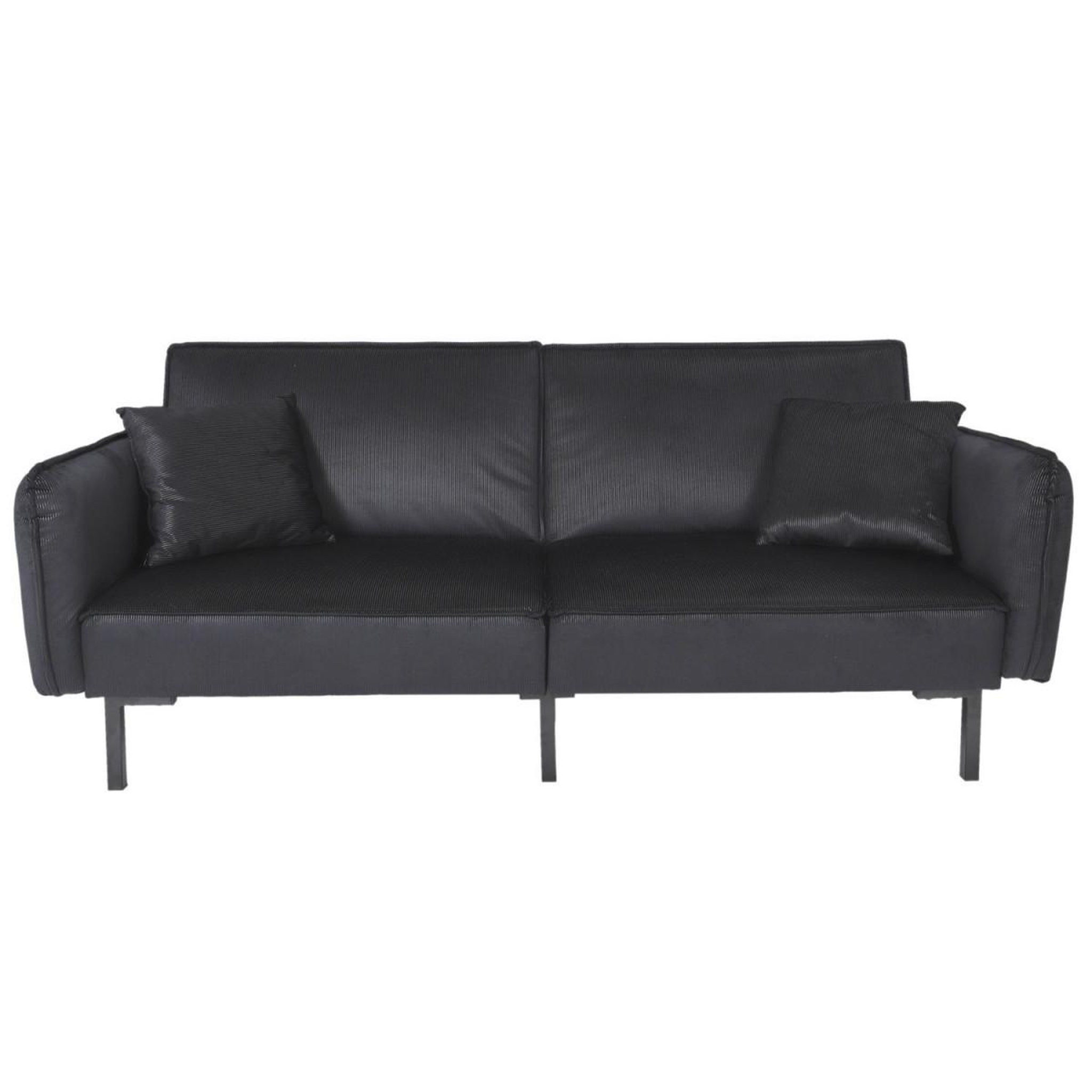 Voir la diapositive 4 : The Home Deco Factory Canapé convertible en velours  giulia  198cm noir