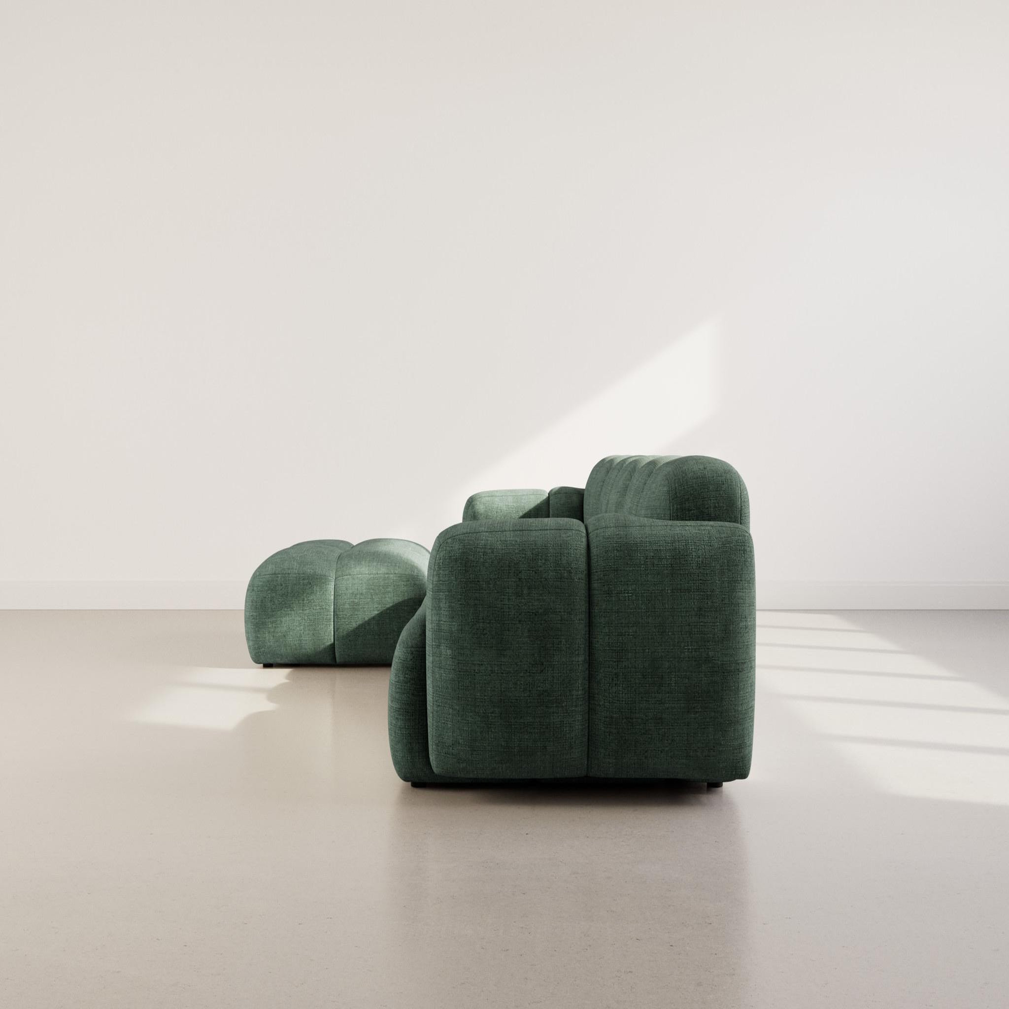 Voir la diapositive 6 : BEST MOBILIER Grace - canapé modulable d'angle réversible 4 places en velours texturé