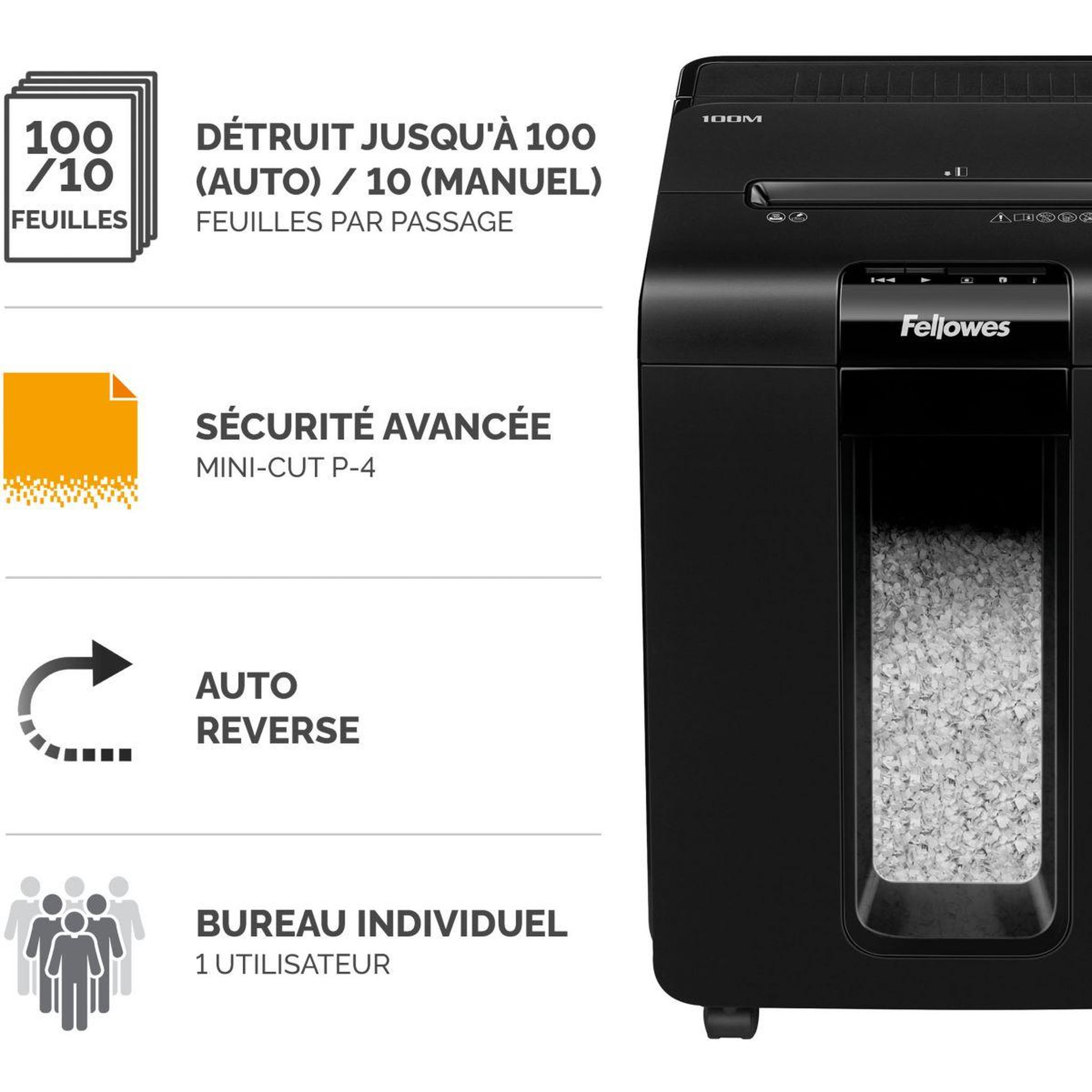 Voir la diapositive 2 : Fellowes Destructeur automax 100m