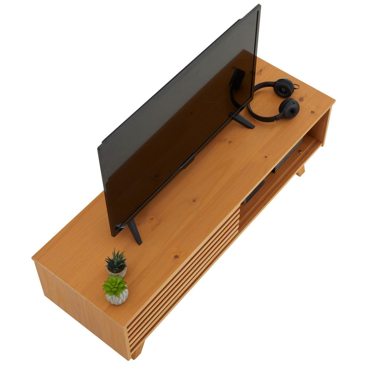 IDIMEX Meuble TV SEAN, 4 niches en pin massif