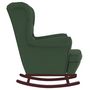 Voir la diapositive 4 : VIDAXL Fauteuil a bascule et pieds en bois d'hevea Vert fonce Velours