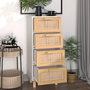 Voir la diapositive 3 : VIDAXL Buffet Blanc 40x30x90 cm Bois de pin massif et rotin naturel