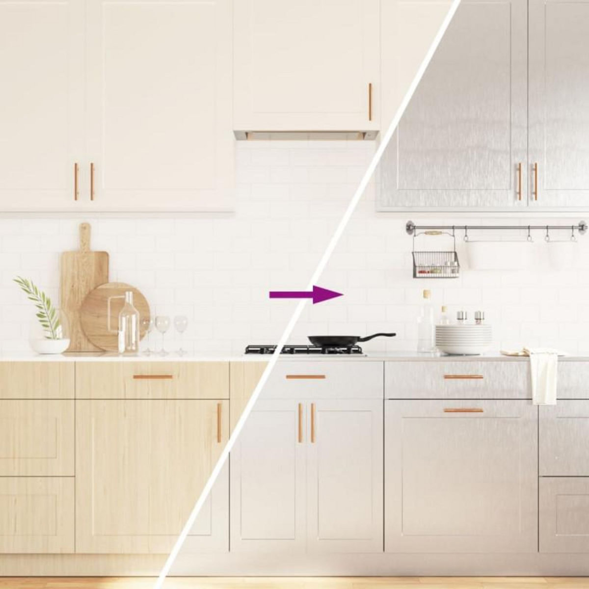 VIDAXL Autocollants auto adhésifs pour meuble argenté 90x500 cm PET