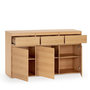 Voir la diapositive 3 : VS VENTA-STOCK Buffet Tori 3 portes 3 tiroirs, coloris chêne, 140 cm