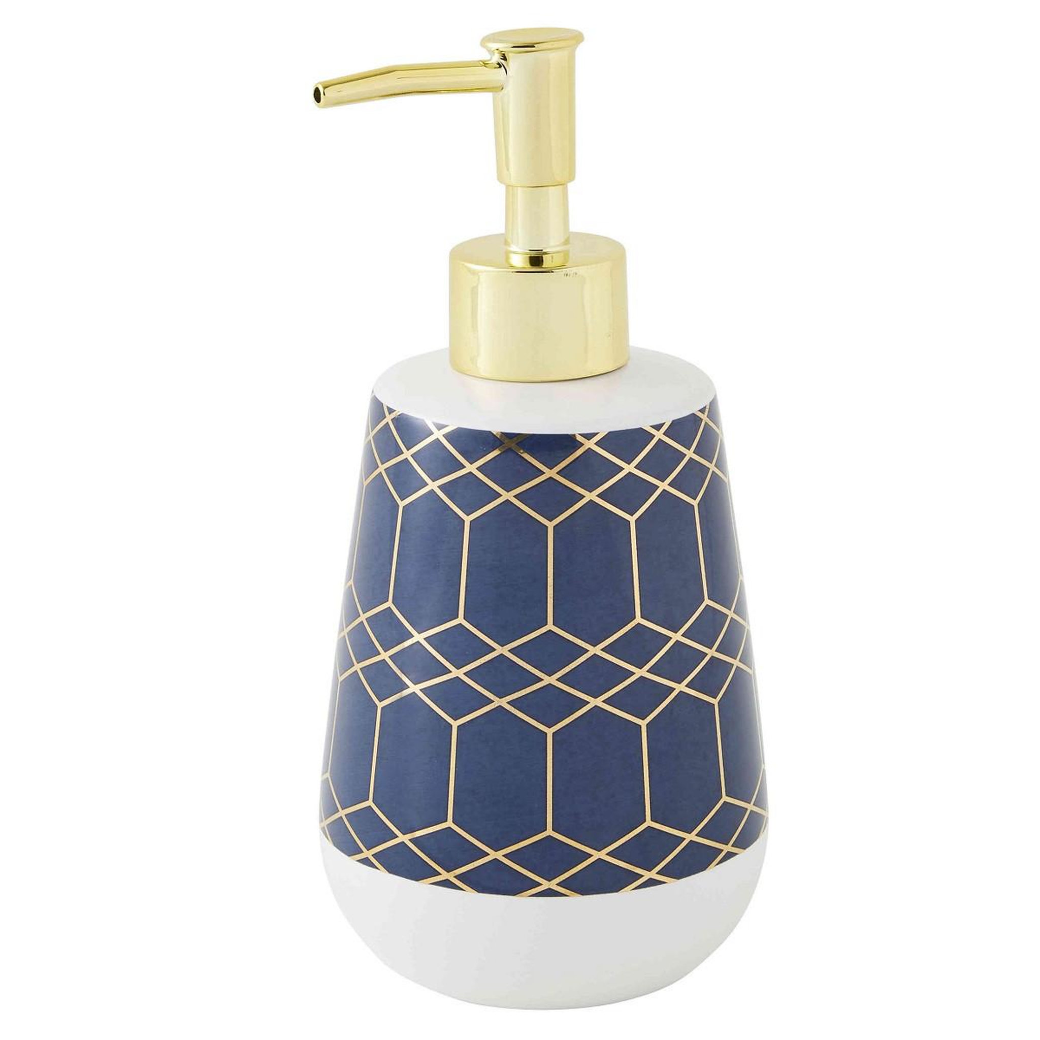GUY LEVASSEUR Distributeur de savon à motifs en céramique GOTAM. Coloris disponibles : Bleu, Noir