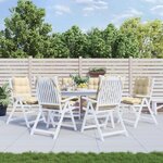 VIDAXL Coussins de chaise a dossier bas lot de 6 beige tissu oxford