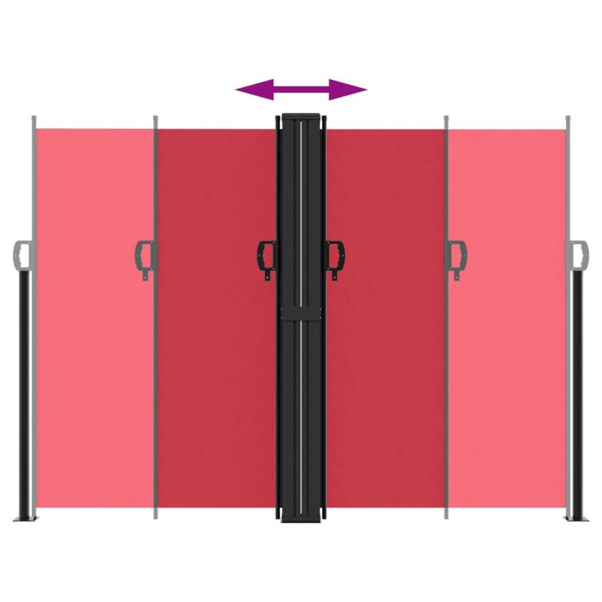 VIDAXL Auvent lateral retractable rouge 180x1200 cm