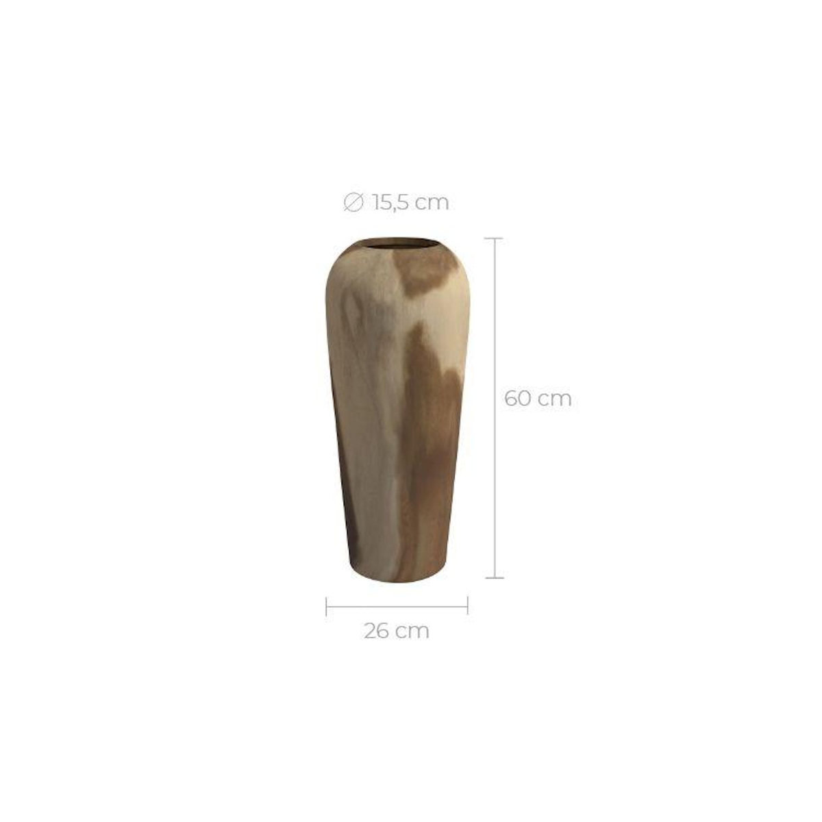 MAISON PAVANE Vase décoratif en bois de suar H60 cm-Makkar