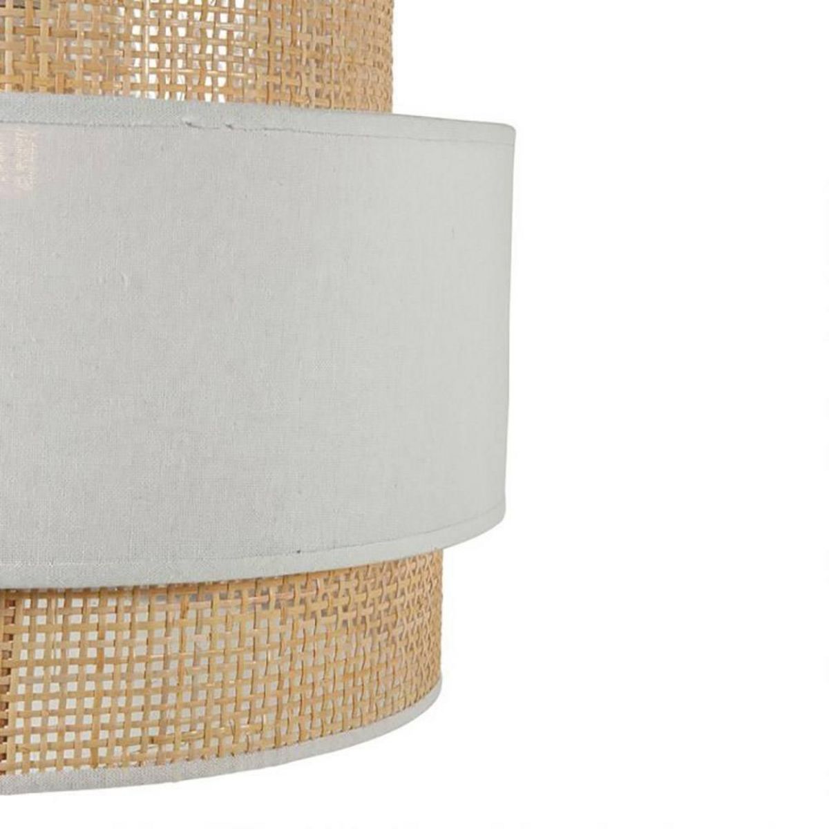 OSTARIA Suspension ronde 3 abat-jours rotin blanc D40