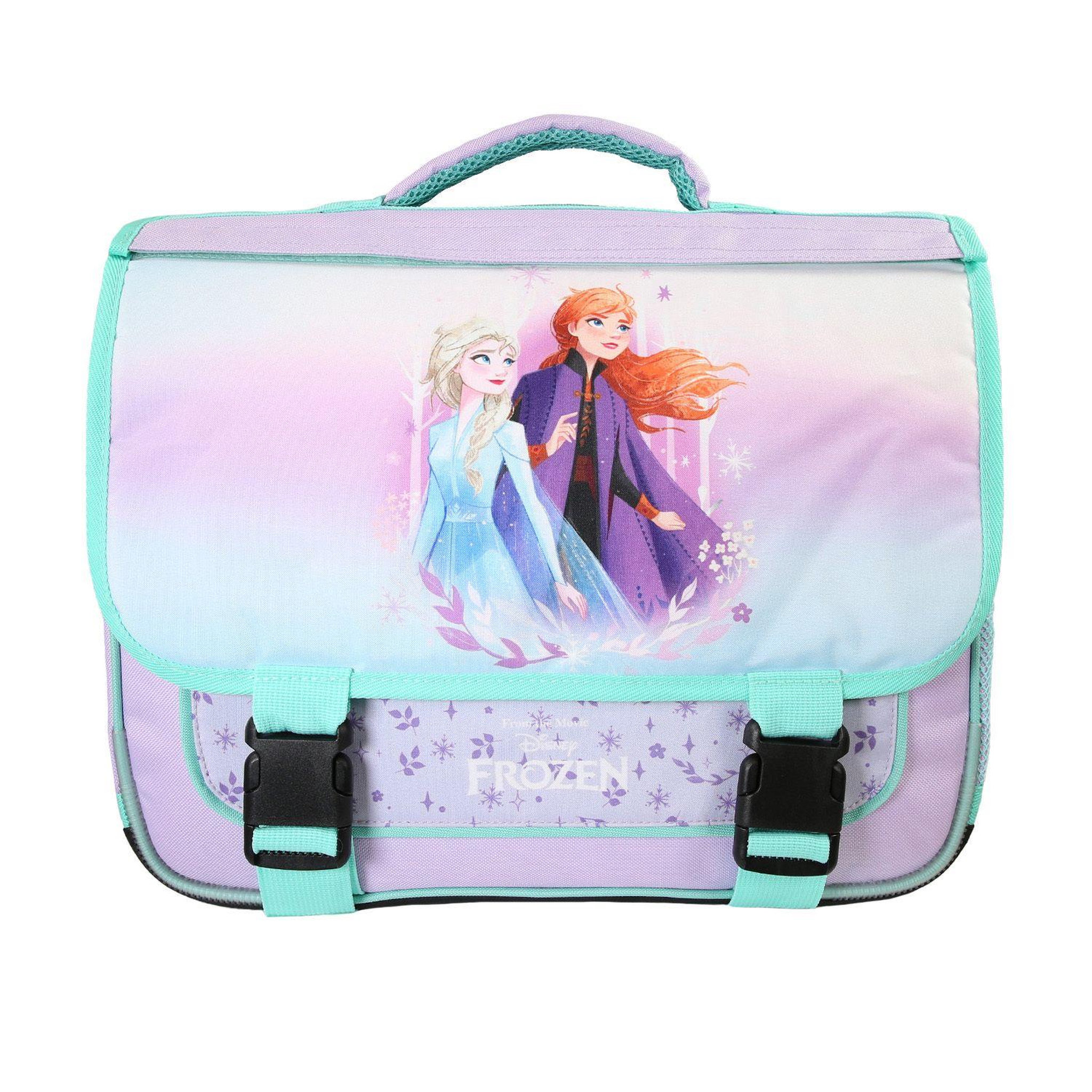 Bagtrotter Bagtrotter - La Reine des Neiges - Frozen - Disney - Cartable 38cm  -  Violet  - 2 Compartiments  - 1 Poche Sous Rabat - Bretelles Matelassés - Fond Renforcé - Dos Matelassé -  Rabat Réversible - 38x13x34cm - Matière Polyester - Cartable Scolaire Pri