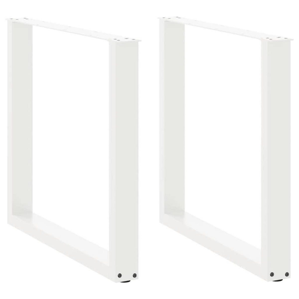VIDAXL Pieds de table a manger forme de U 2 pcs blanc 80x(72-73) cm