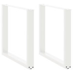VIDAXL Pieds de table a manger forme de U 2 pcs blanc 80x(72-73) cm