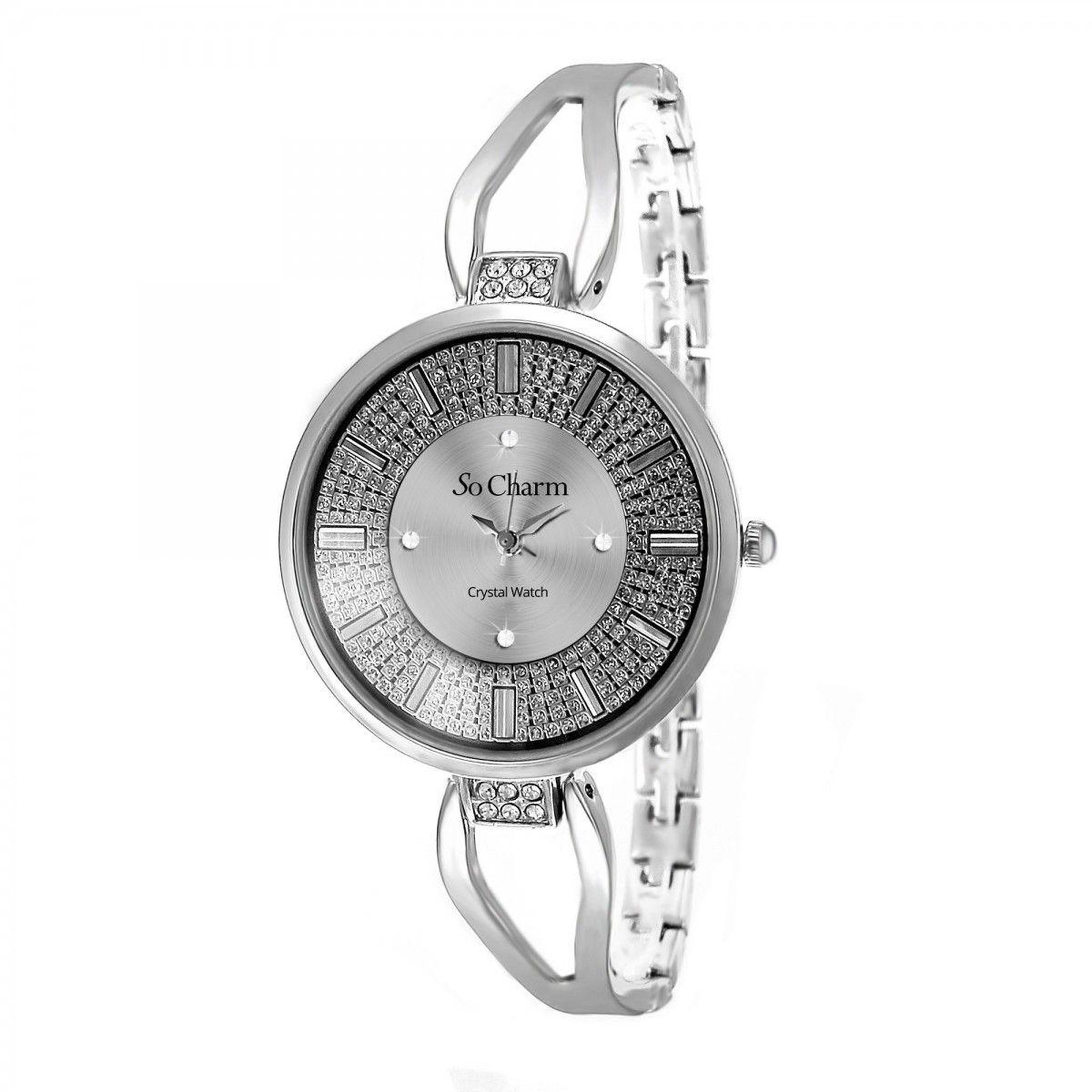 Voir la diapositive 3 : SC CRYSTAL Montre argentée Emilie SC Crystal ornée de 16 Cristaux scintillants et son sautoir arbre de vie