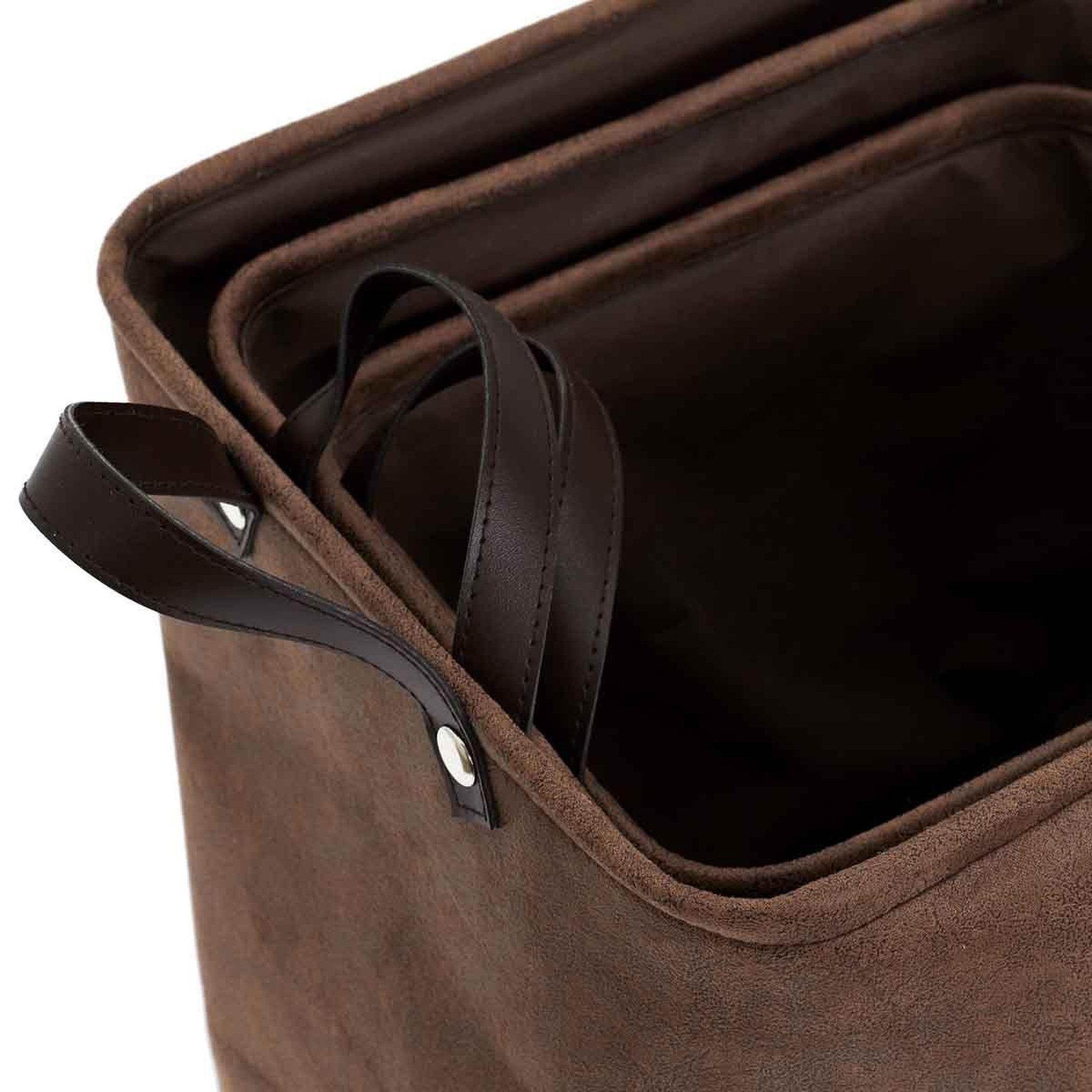 Voir la diapositive 5 : The Home Deco Factory Lot de 3 Paniers de Rangement  Avida  36cm Marron