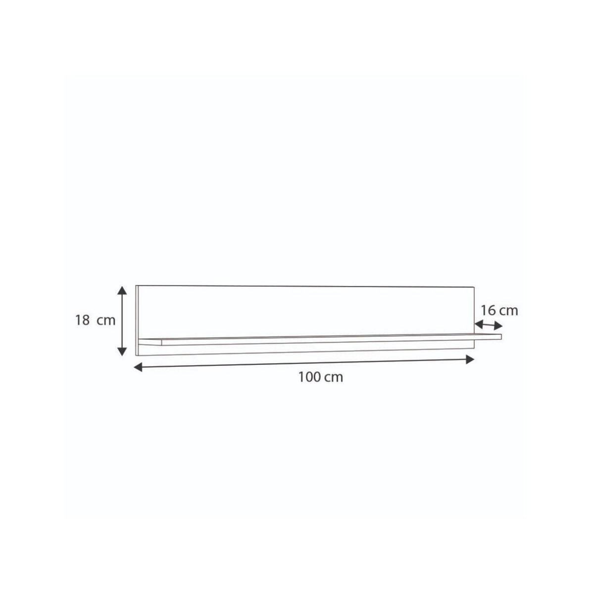 KOBI Étagère murale en bois blanc de 100 cm pour décoration moderne et élégante