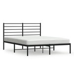 VIDAXL Cadre de lit metal sans matelas avec tete de lit noir 120x200cm
