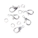 Paris Prix Lot de 5 Fermoirs  Mousquetons  9cm Argent