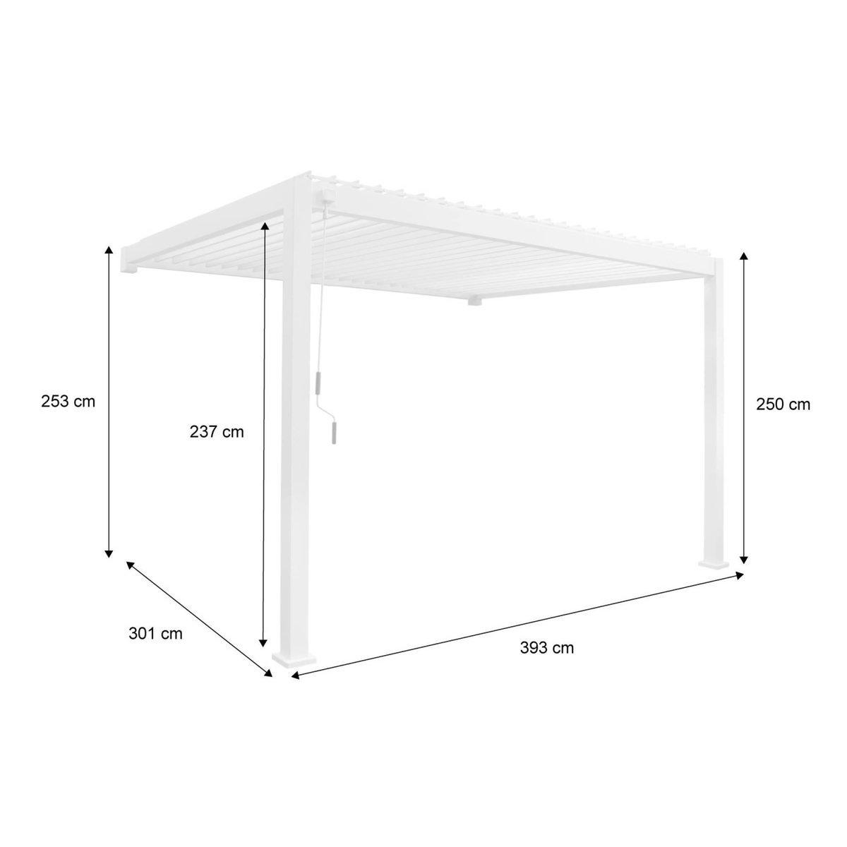 SWEEEK Pergola bioclimatique aluminium adossée lames orientables 4x3m Triomphe