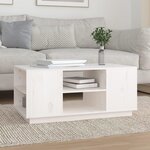 VIDAXL Table basse Blanc 90x49x40,5 cm Bois massif de pin