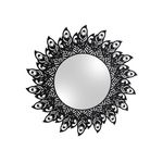 PRESENT TIME Miroir en métal filaire Plume - Diam. 60 cm. Coloris disponibles : Noir