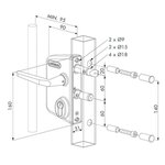 LOCINOX Serrure applique pour portail LAKQ40U2LV pour profil de 40 à 60mm LOCINOX LAKQ4040U2L6005VSZM