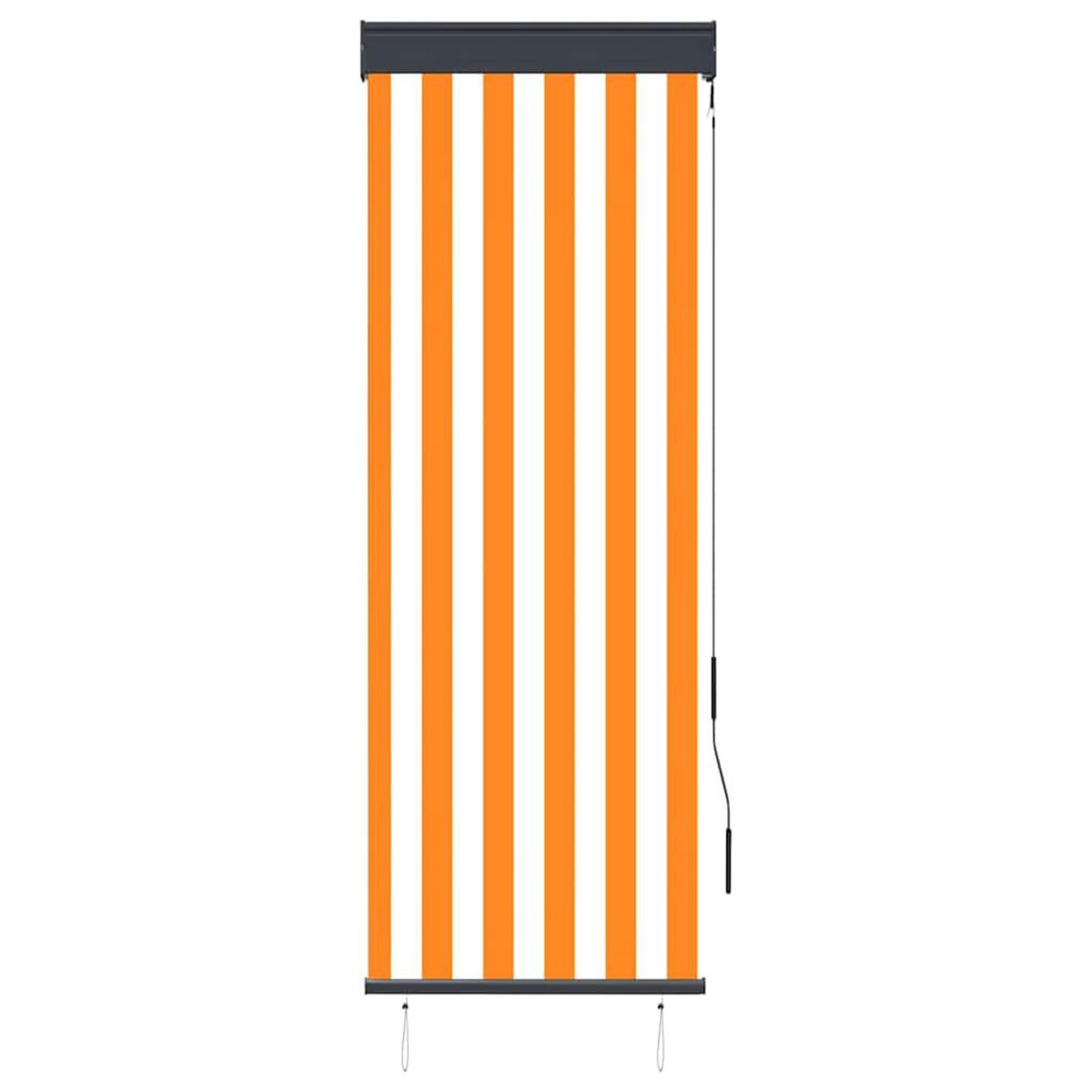 VIDAXL Store roulant d'exterieur 60x250 cm Blanc et orange