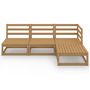 Voir la diapositive 3 : VIDAXL Salon de jardin 4 pcs marron miel bois de pin massif