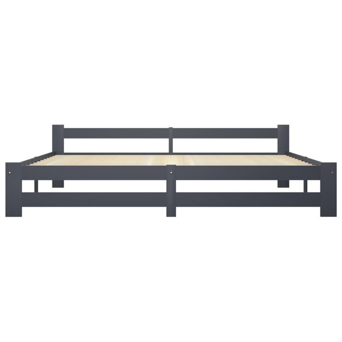 VIDAXL Cadre de lit sans matelas gris fonce pin massif 200x200 cm