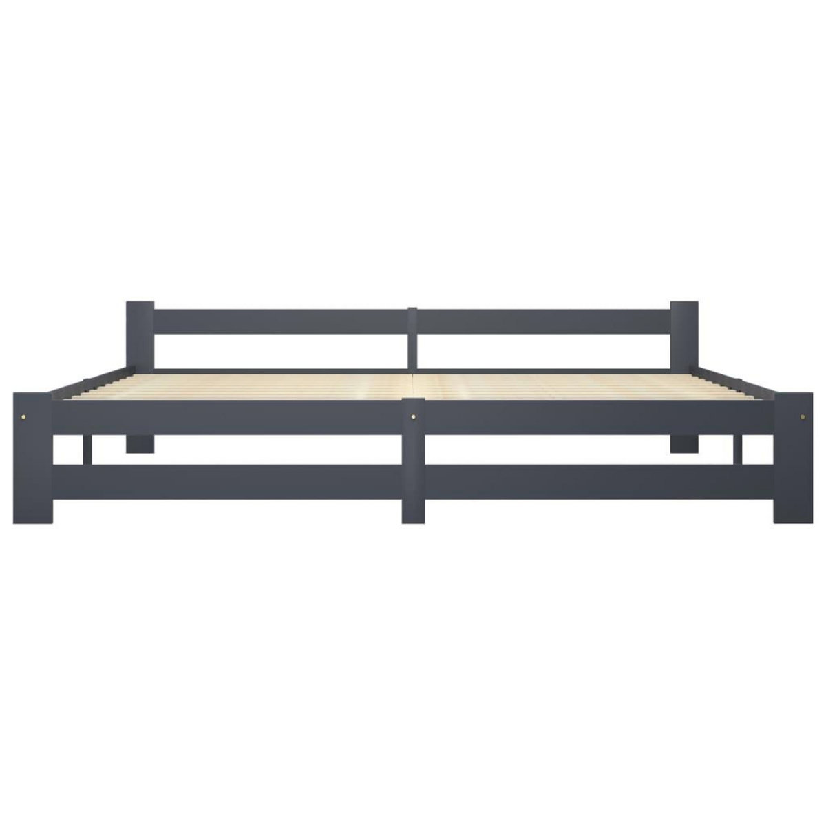 VIDAXL Cadre de lit sans matelas gris fonce pin massif 200x200 cm