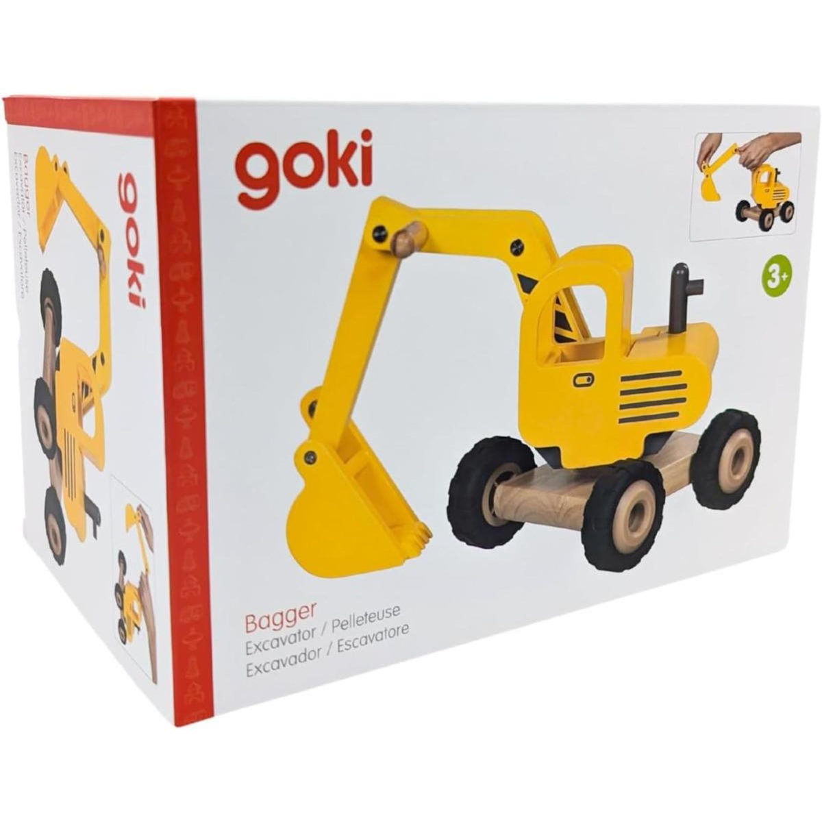 Goki Excavatriceavec pneus caoutchouc