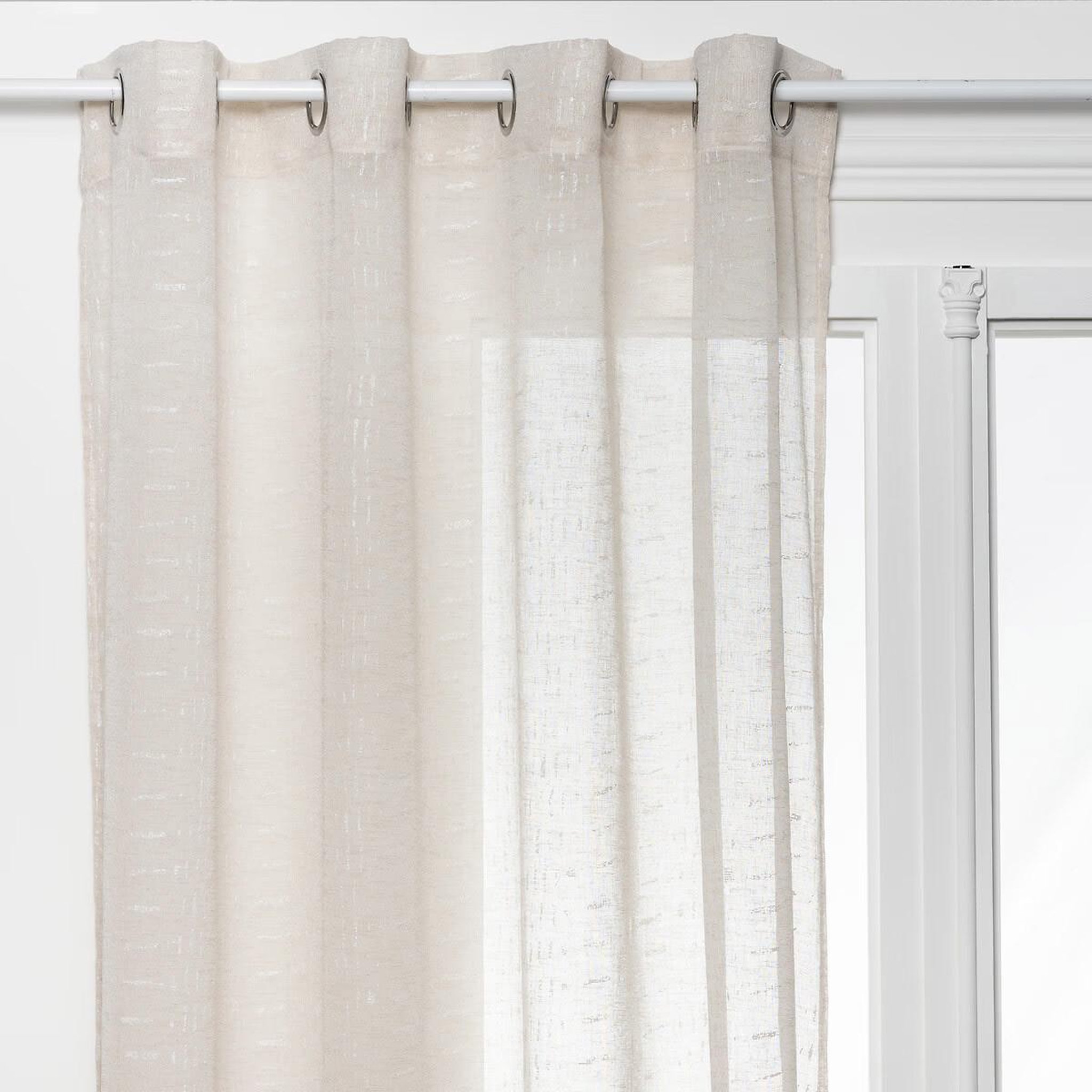 ATMOSPHERA Rideau voilage floqué  fred  140x240cm beige