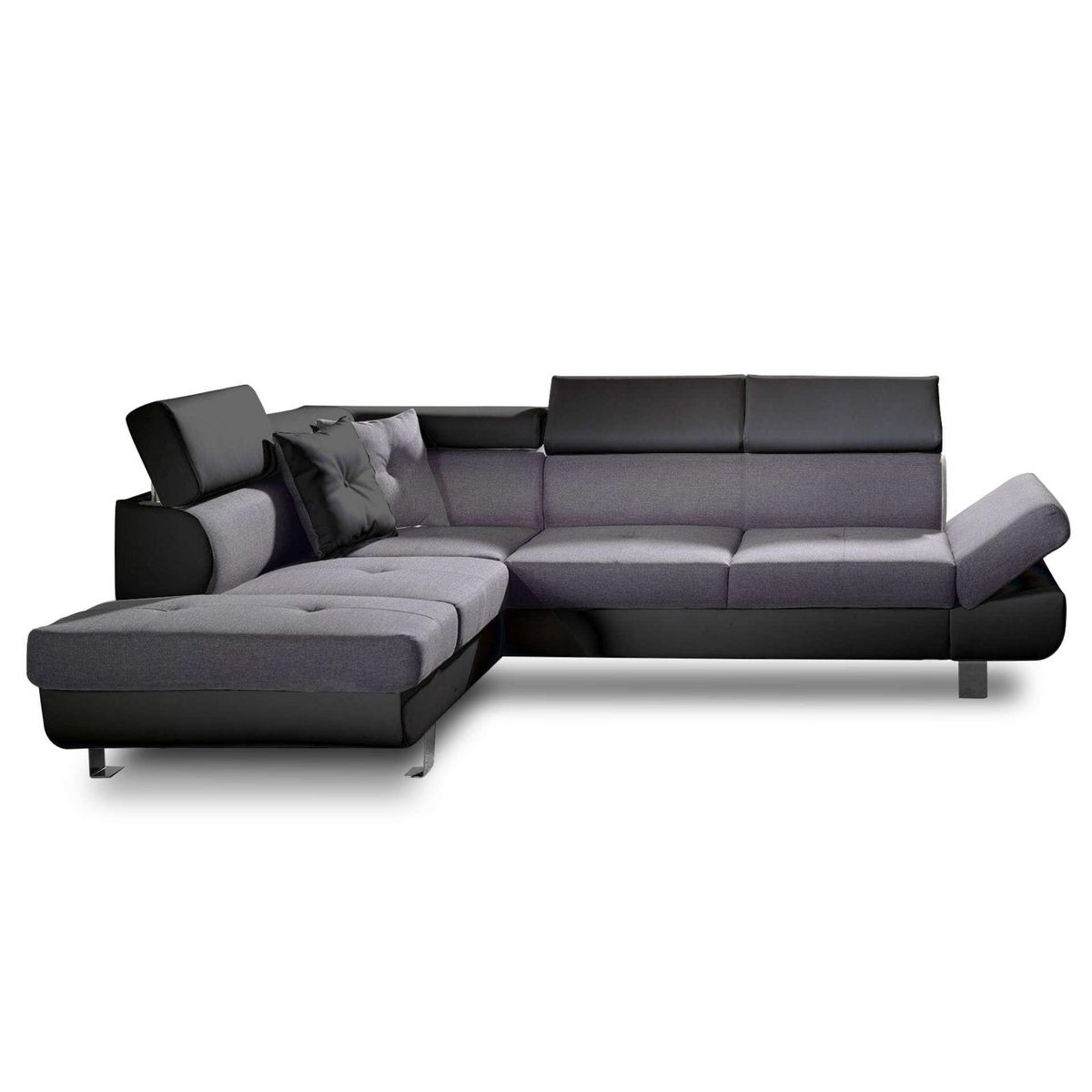 BEST MOBILIER Lisbona - canapé d'angle gauche convertible - 5 places - avec têtières