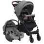 Voir la diapositive 1 : VIDAXL Poussette pour bebe 3-en-1 Gris clair Acier