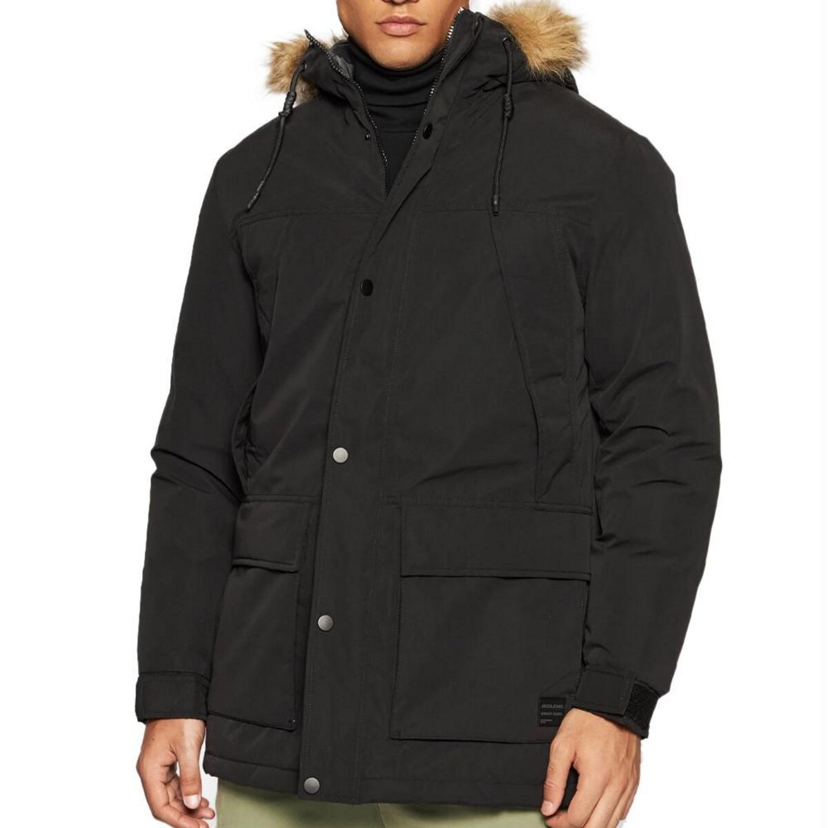 Parka noir hotsell homme pas cher