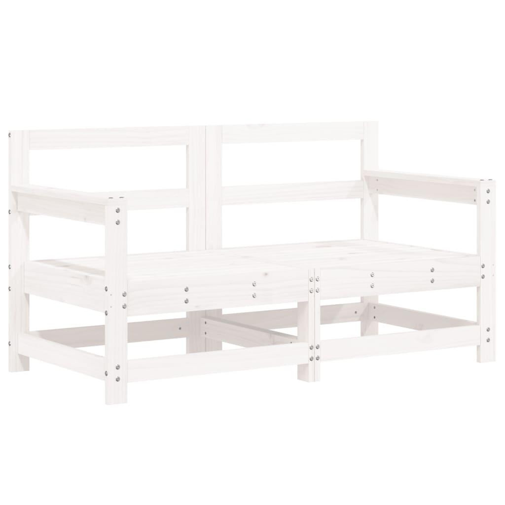Voir la diapositive 3 : VIDAXL Salon de jardin 7 pcs Blanc Bois de pin massif