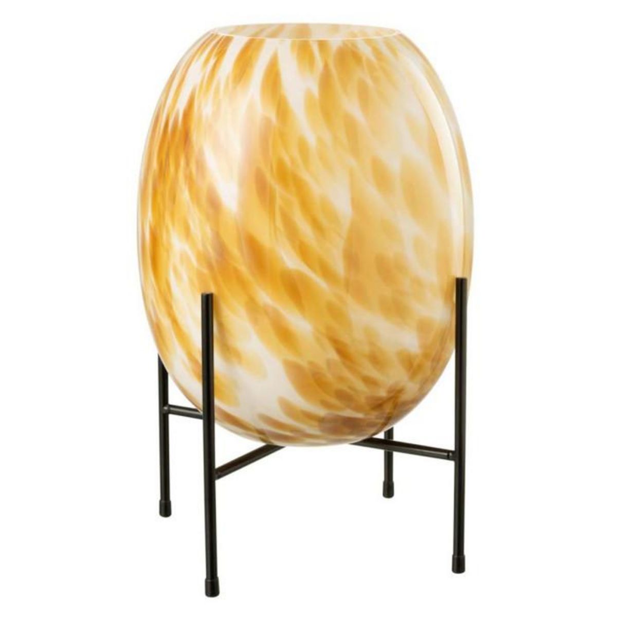 Paris Prix Vase sur Pied Design  Taches  37cm Blanc & Ocre