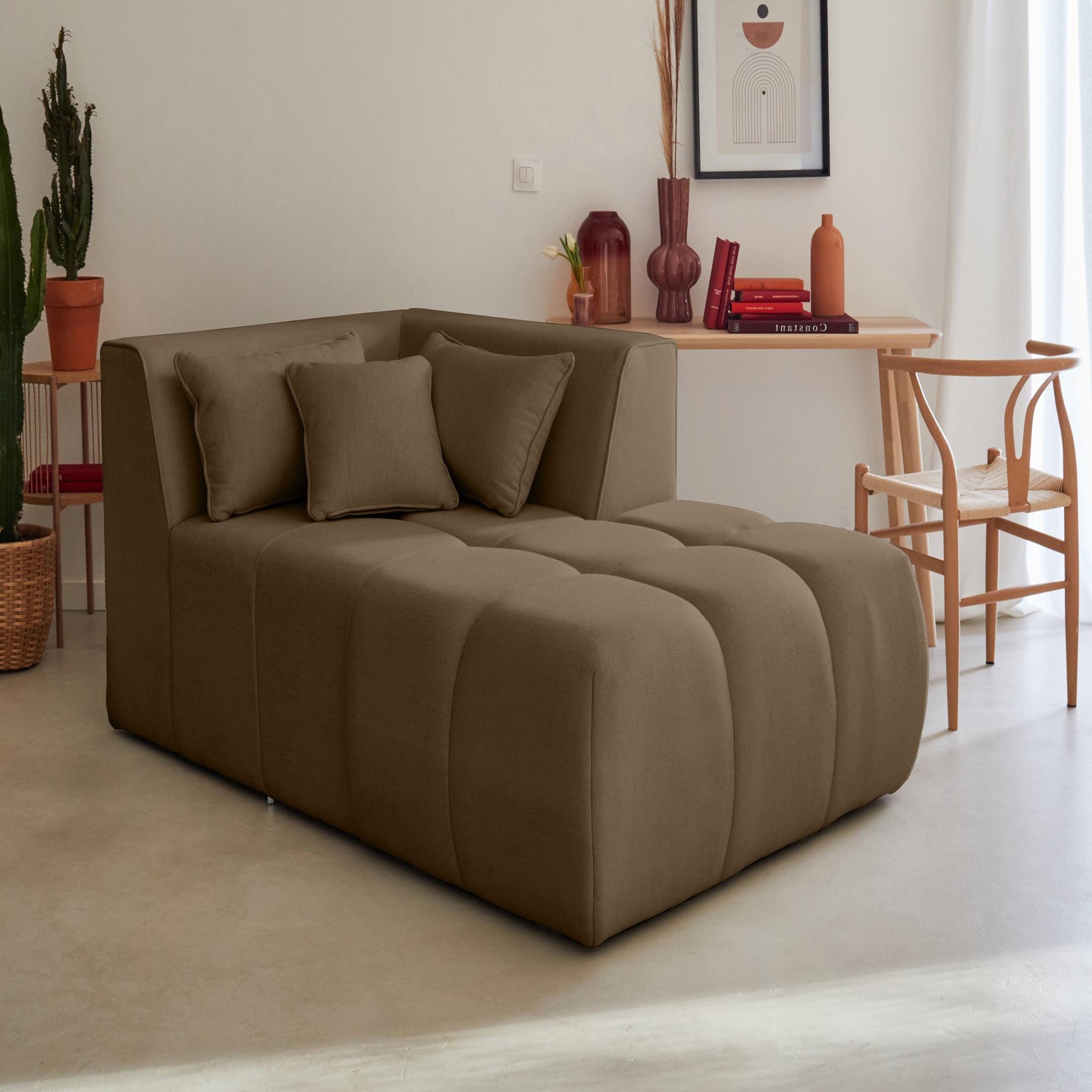 Voir la diapositive 5 : LISA DESIGN Caracas - canapé modulable d'angle droit - 5 places - en tissu