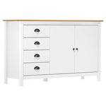 VIDAXL Buffet Hill Blanc 130x40x80 cm Bois de pin solide