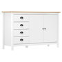 Voir la diapositive 1 : VIDAXL Buffet Hill Blanc 130x40x80 cm Bois de pin solide