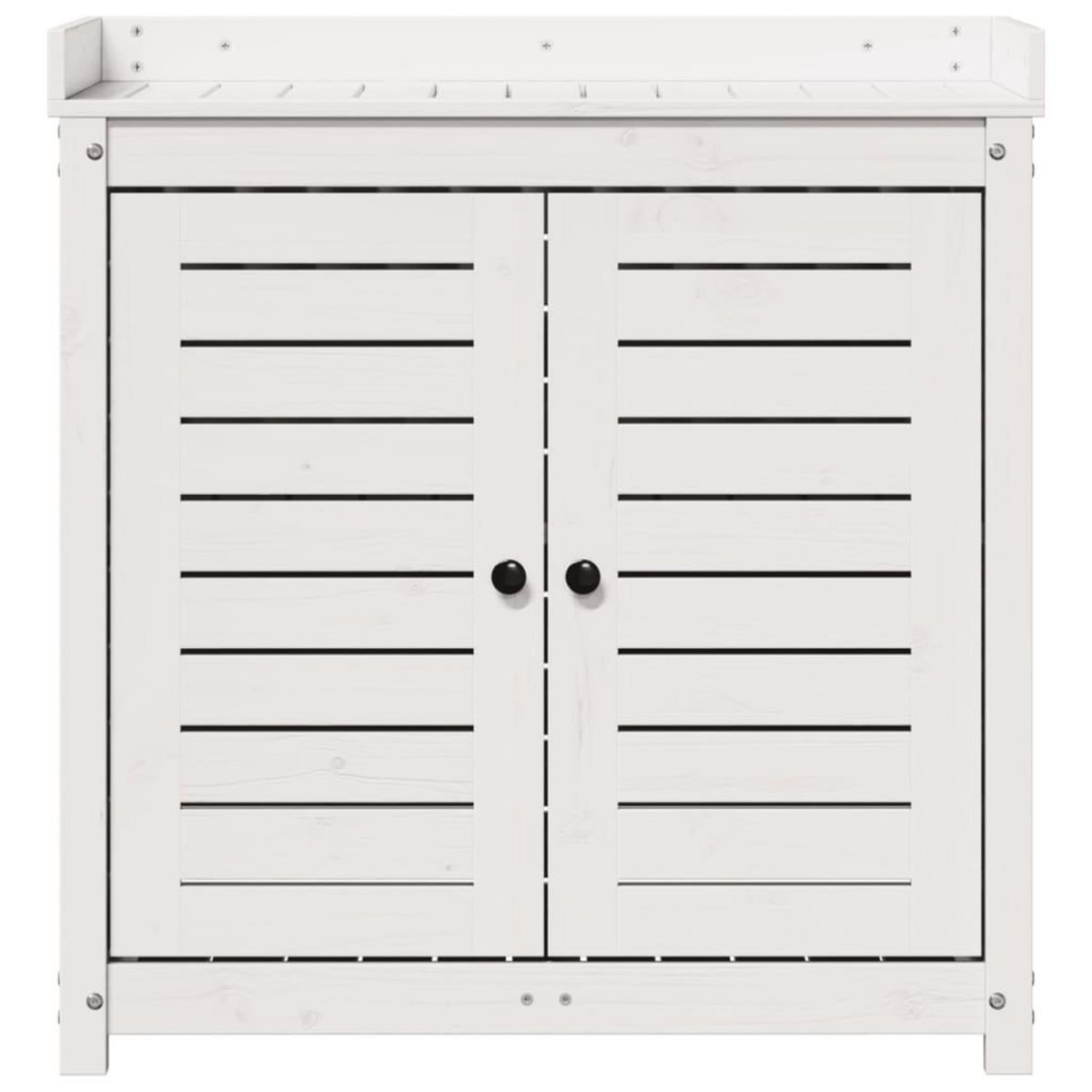 VIDAXL Table de rempotage avec etageres blanc bois massif de pin