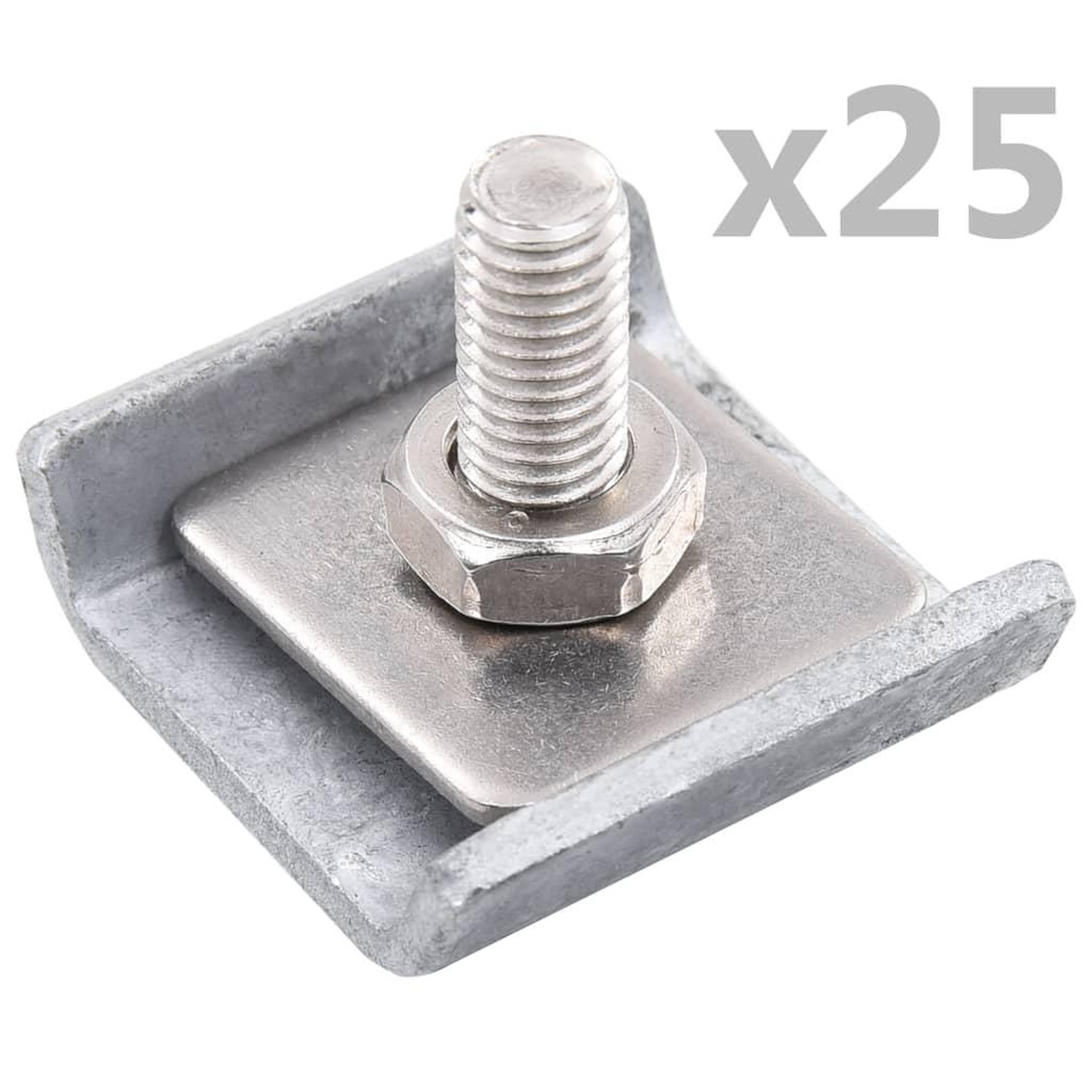 Voir la diapositive 1 : VIDAXL Ensemble de 25 connecteurs de tapis de grille Argente