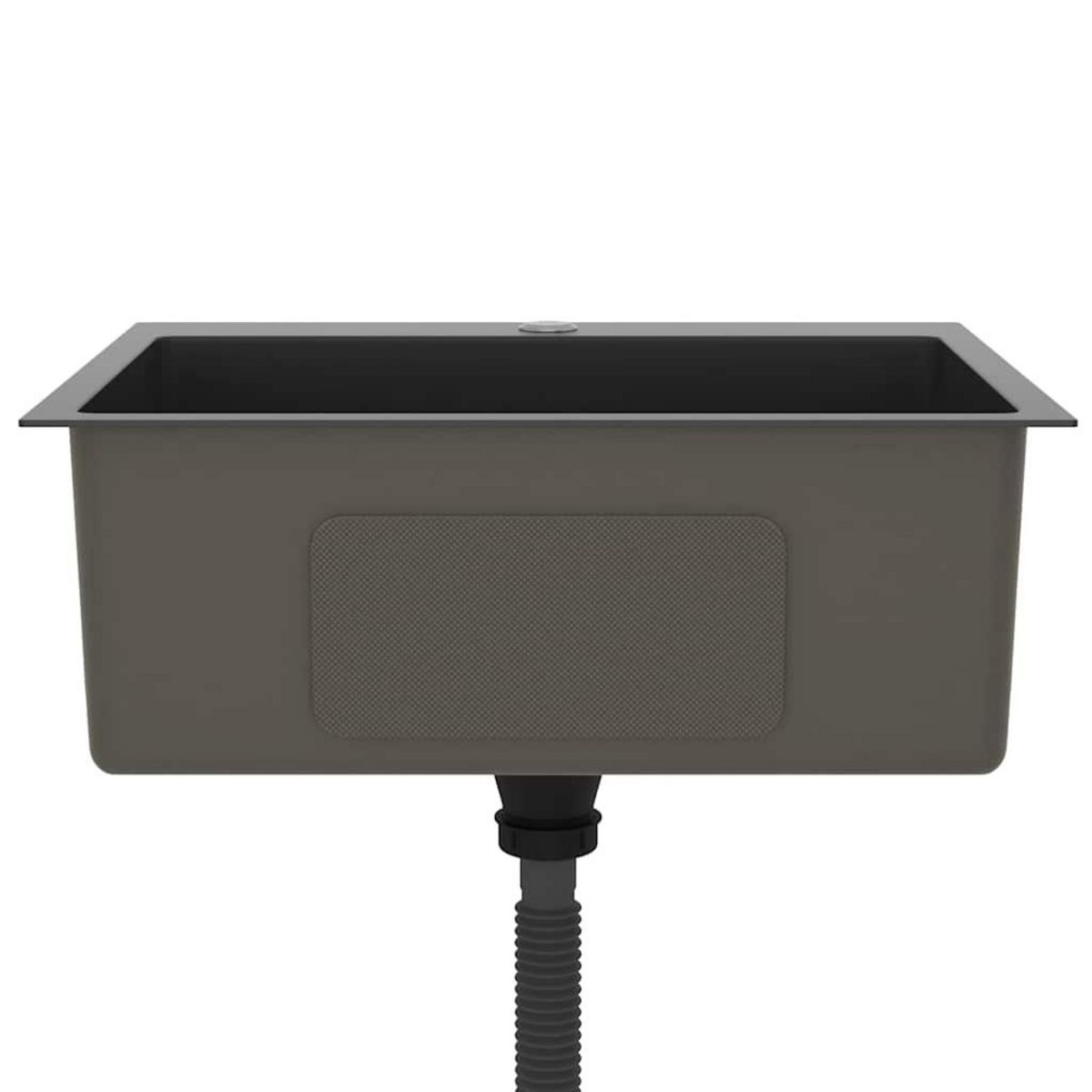 VIDAXL Evier de cuisine fait main Noir Acier inoxydable