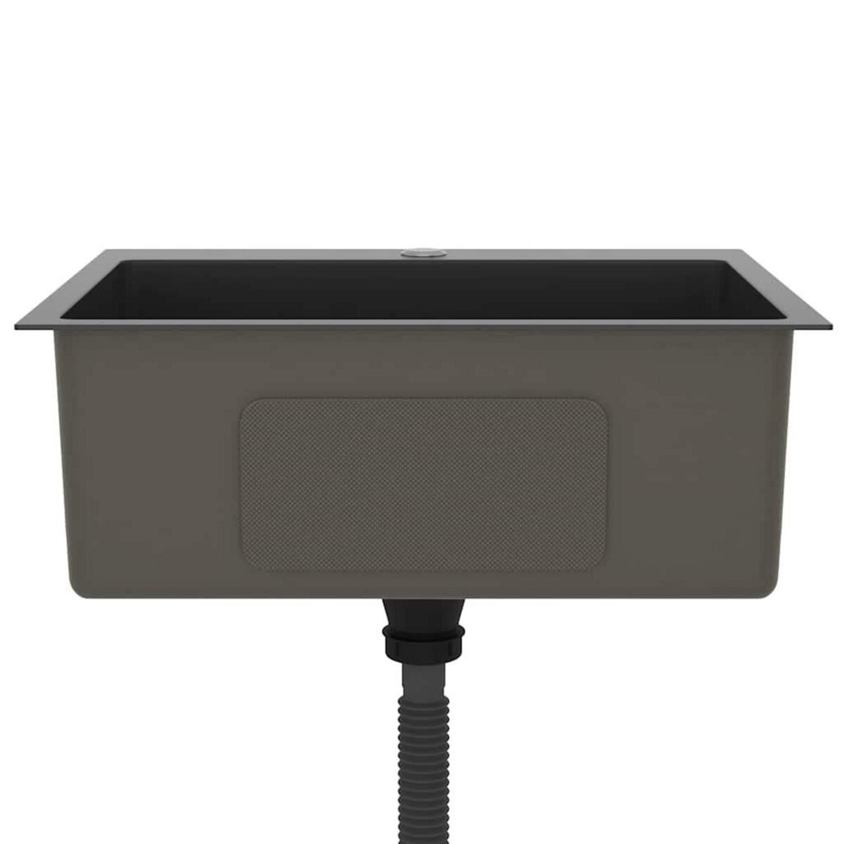 VIDAXL Evier de cuisine fait main Noir Acier inoxydable