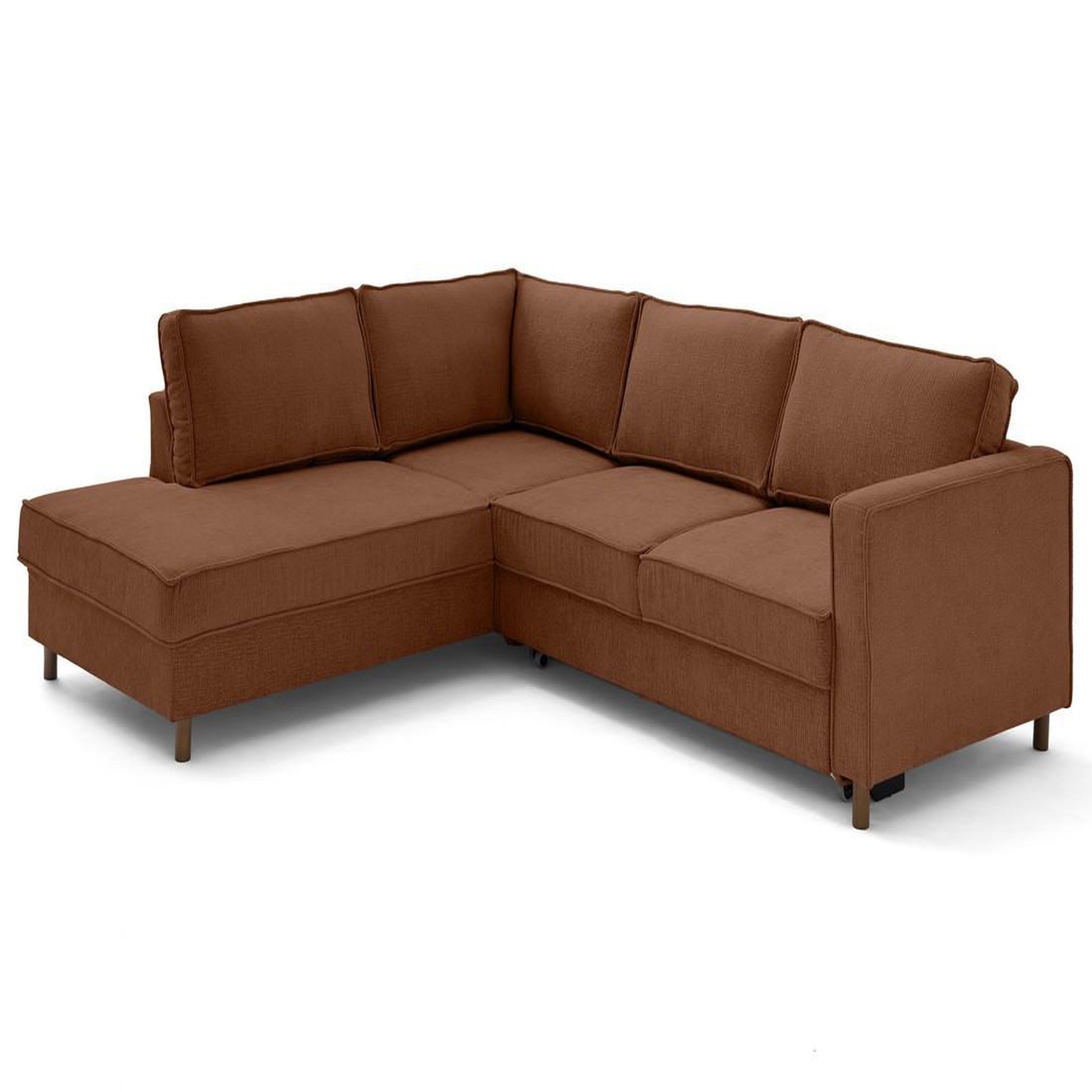 Voir la diapositive 5 : LISA DESIGN Jake - canapé d'angle gauche 5 places convertible en tissu velours relief
