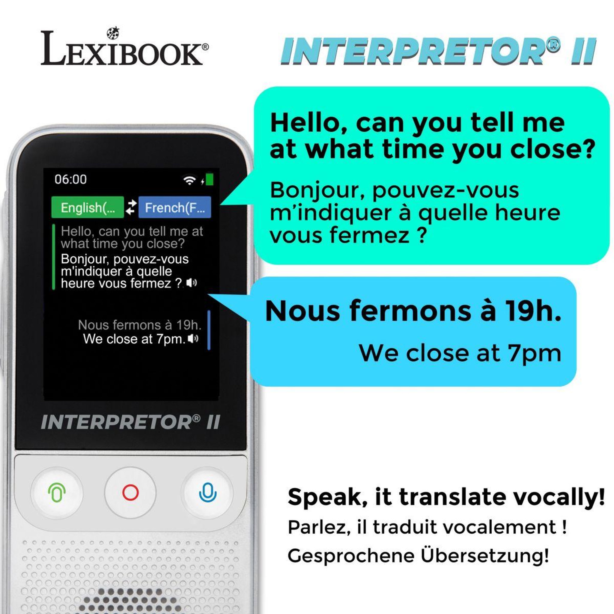 Voir la diapositive 4 : Lexibook Traducteur électronique Interpretor  II