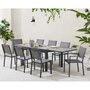 Voir la diapositive 3 : MARKET24 Table de jardin extensible rectangulaire 6 a 10 personnes - Structure aluminium - Plateau verre trempé - L 135-270 x H 75 x P 9