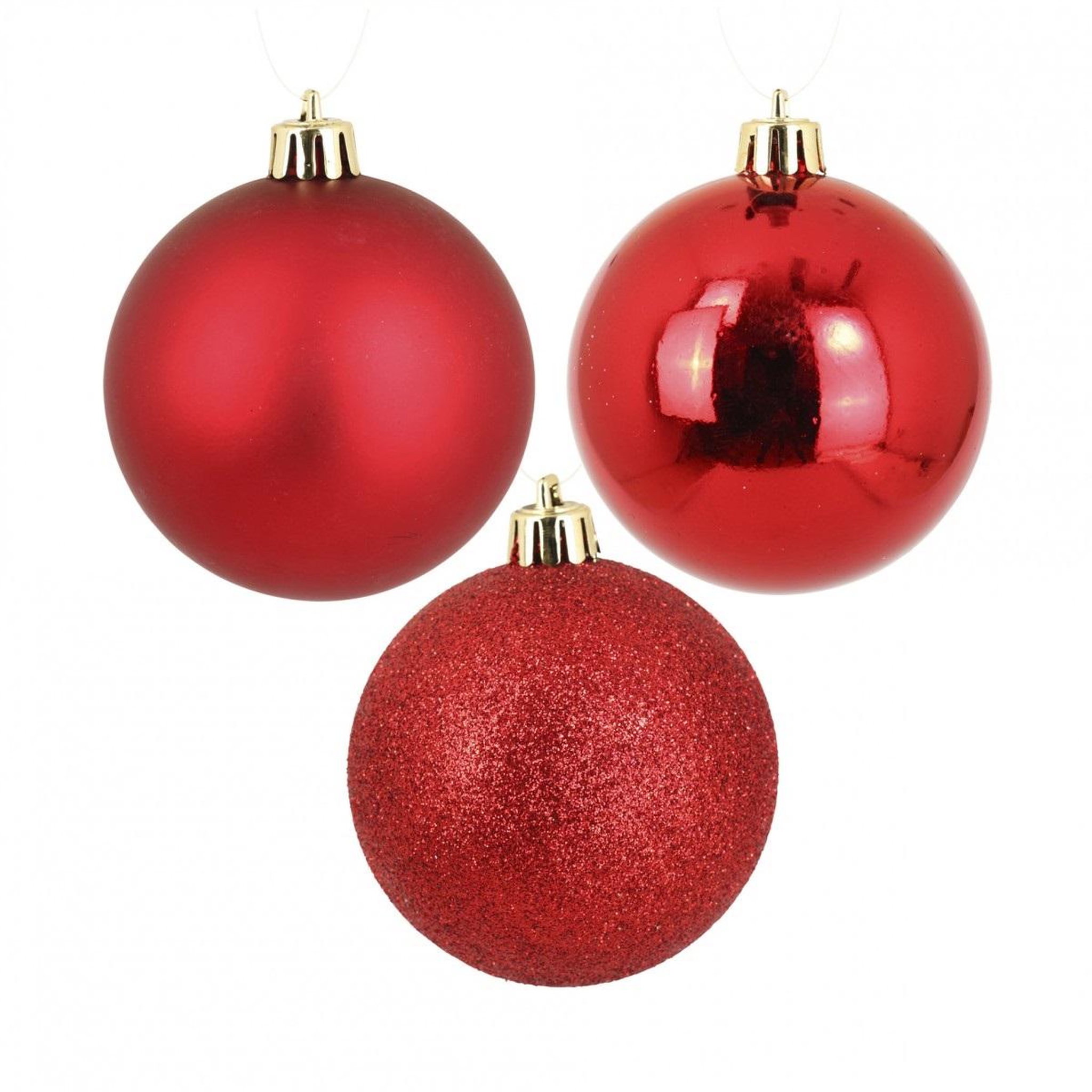 Eden Set de 9 boules de noël rouges