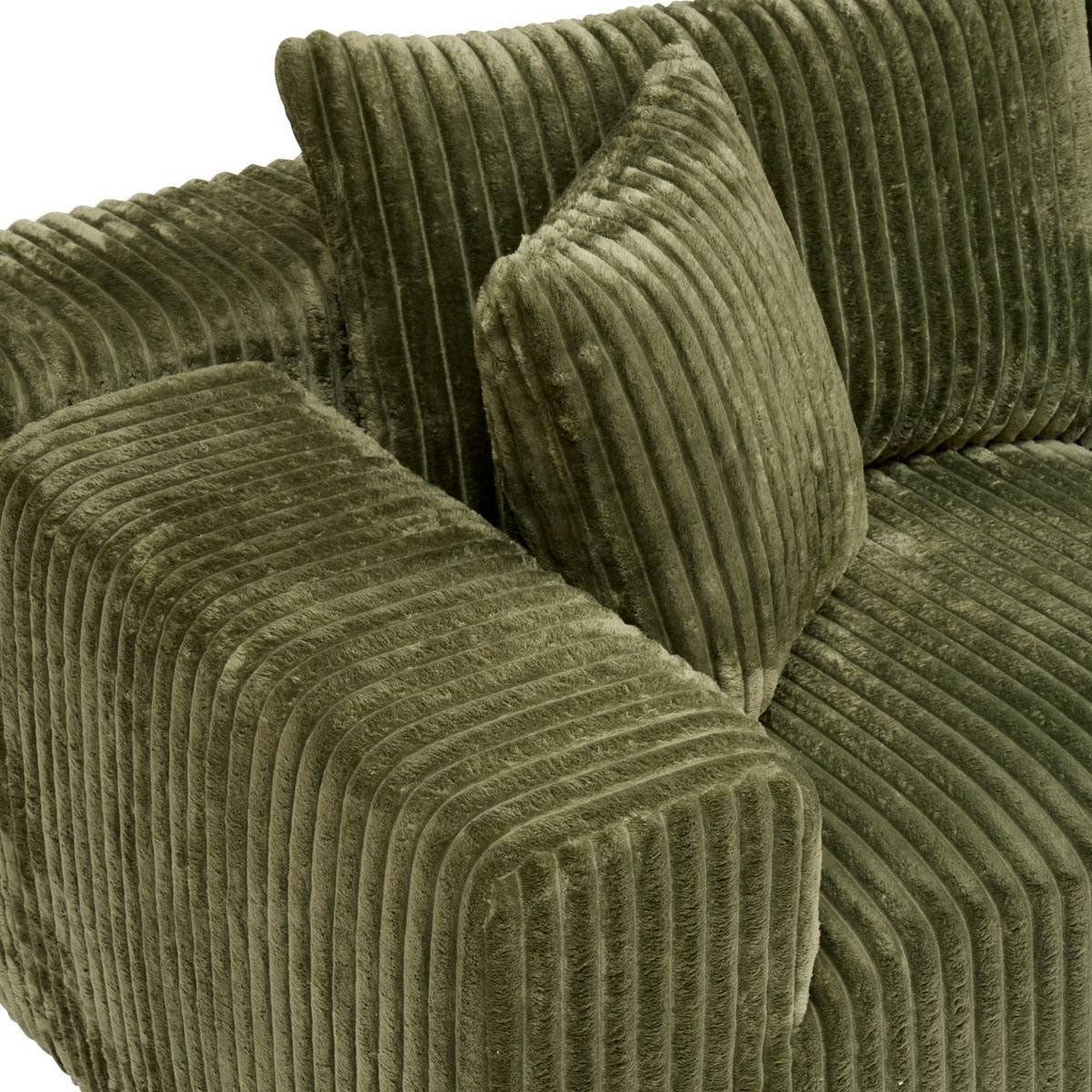 Voir la diapositive 2 : ATMOSPHERA Canapé d'angle côtelé  solka  254cm kaki